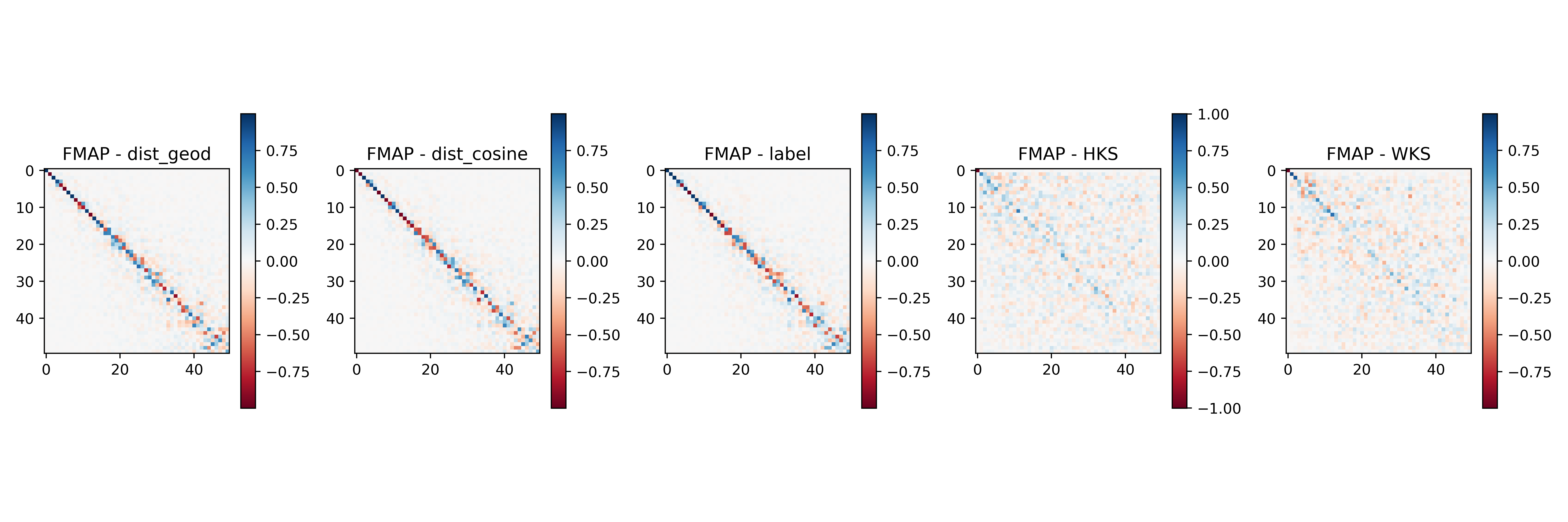 Functional map matrices